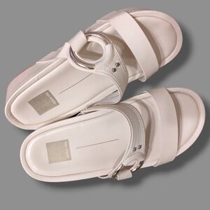 Dolce Vita Off-White Cici Chunky Platform Sandals 90s Minimalist Resortwear